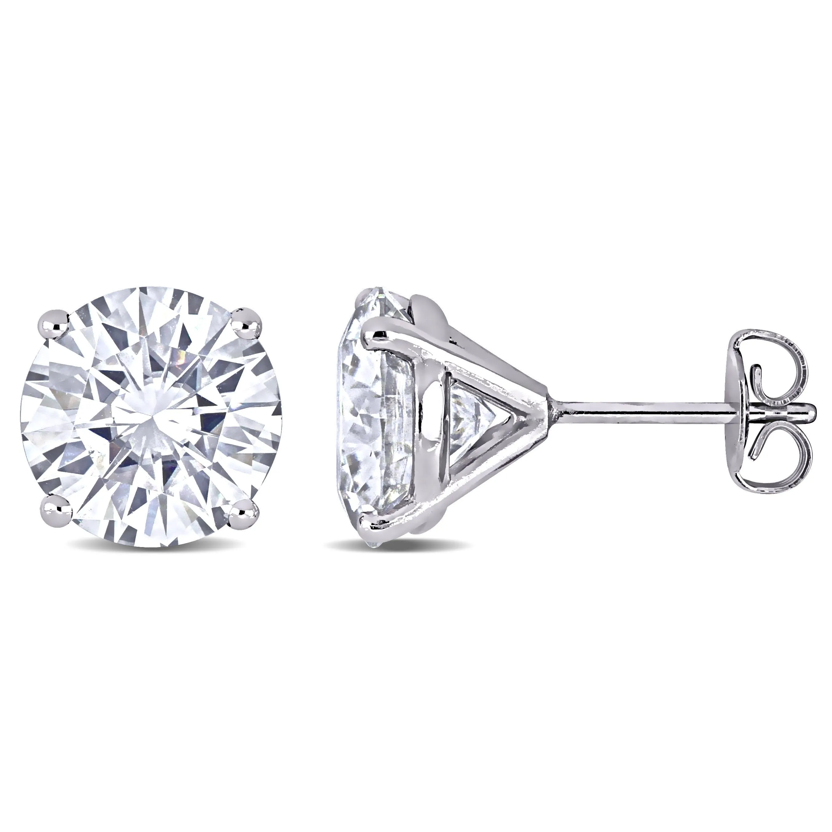 5CT TW round Moissanite stud 14K White Gold