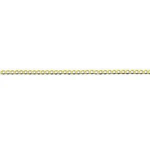 9ct Yellow Gold Silver Infused Open Curb Necklace 65cm