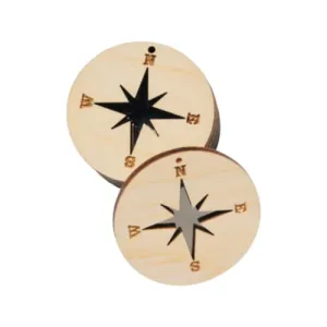 ALL SIZES BULK (12pc to 100pc) Unfinished Wood Wooden Compass Hoop Star Cutout Laser Dangle Earring Jewelry Blanks Charms Ornaments Shape Crafts Made