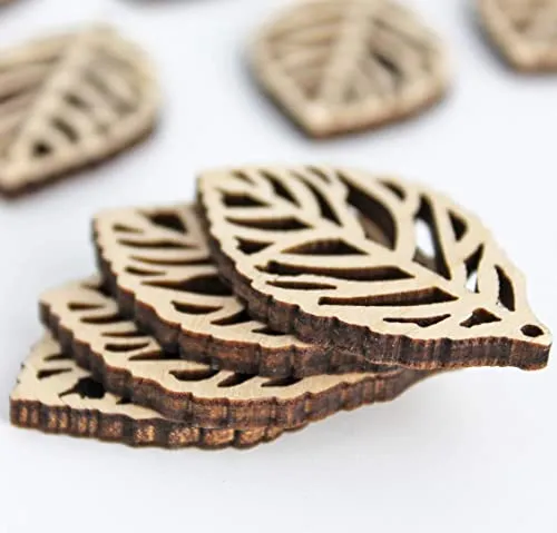 ALL SIZES BULK (12pc to 100pc) Unfinished Wood Wooden Laser Cutout Leaf Leaves Dangle Earring Jewelry Blanks Shape Crafts Made in Texas