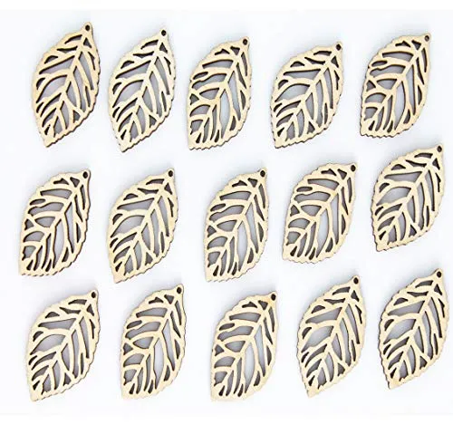 ALL SIZES BULK (12pc to 100pc) Unfinished Wood Wooden Laser Cutout Leaf Leaves Dangle Earring Jewelry Blanks Shape Crafts Made in Texas