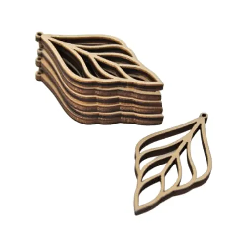 ALL SIZES BULK (12pc to 100pc) Unfinished Wood Wooden Laser Cutout Long Leaf Dangle Earring Jewelry Blanks Shape Crafts Made in Texas