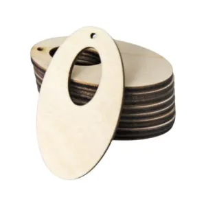 ALL SIZES BULK (12pc to 100pc) Unfinished Wood Wooden Laser Cutout Oval with cut out Dangle Earring Jewelry Blanks Charms Shape Crafts Made in Texas