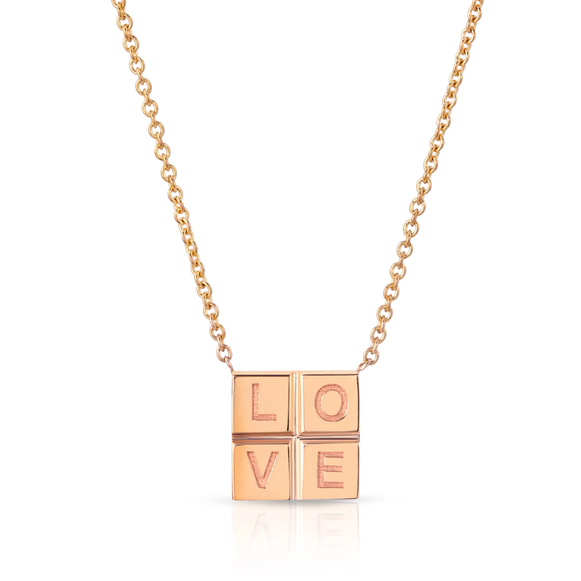 “Amour” 14-karat gold love pendant necklace