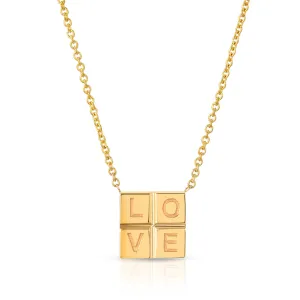 “Amour” 14-karat gold love pendant necklace
