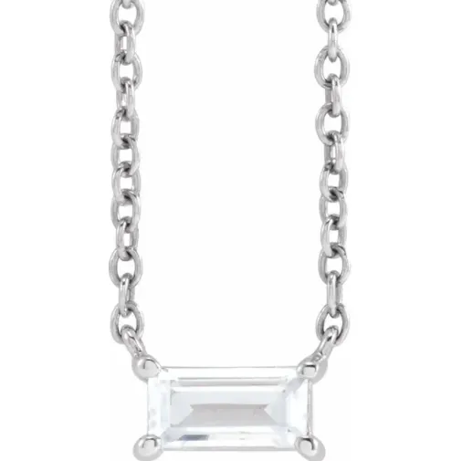 Baguette East-West Necklace (Lab Grown)
