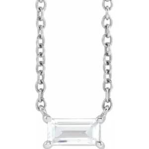Baguette East-West Necklace (Lab Grown)