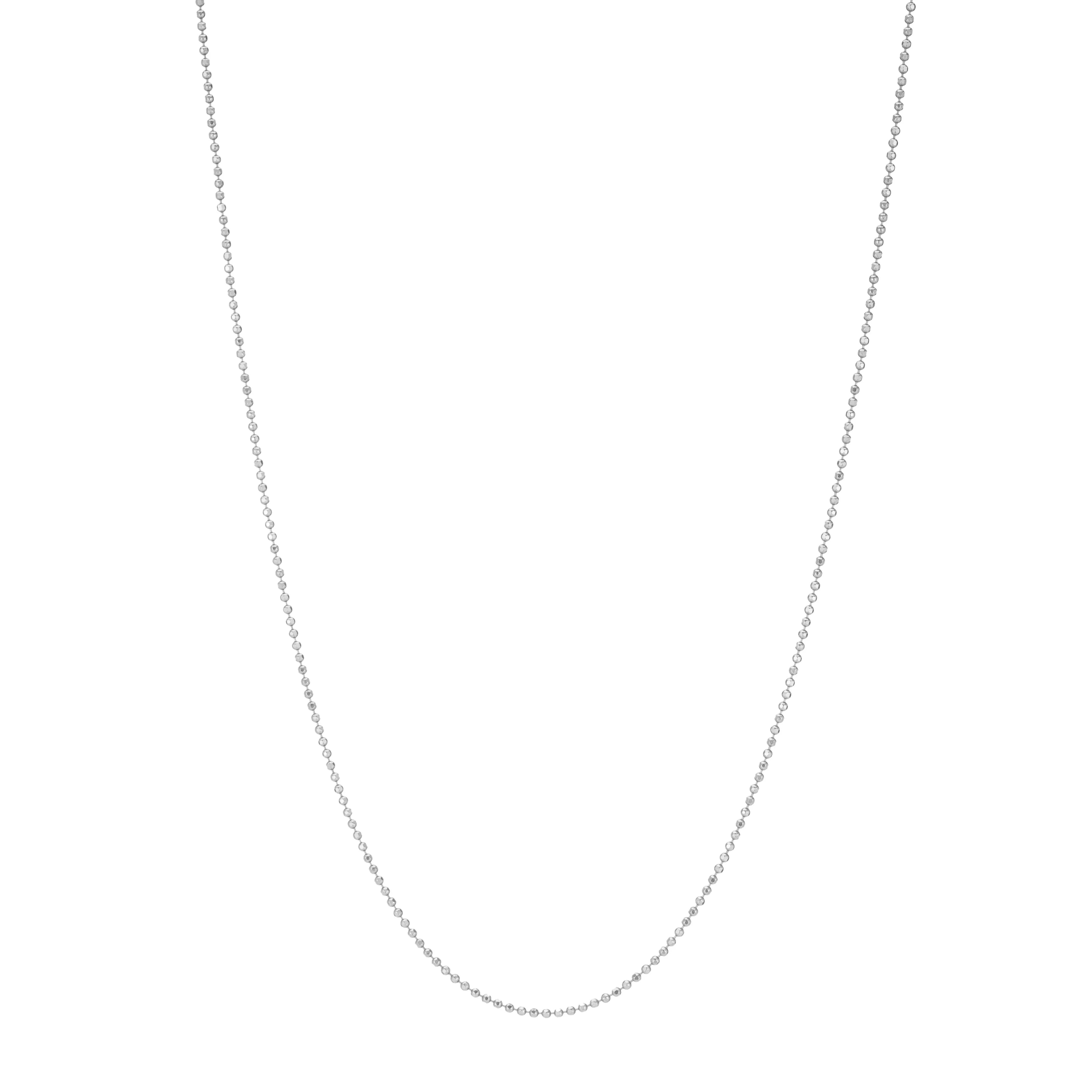 Ball Chain Necklace - White Gold