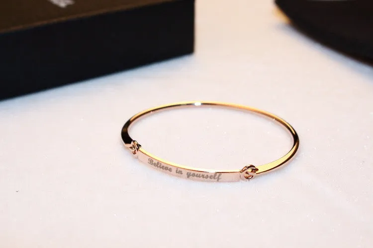 Believe in Yourself Rose Gold Plated Bracelet