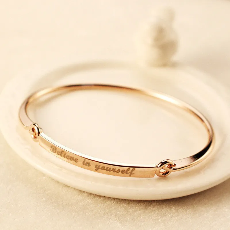 Believe in Yourself Rose Gold Plated Bracelet