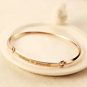 Believe in Yourself Rose Gold Plated Bracelet