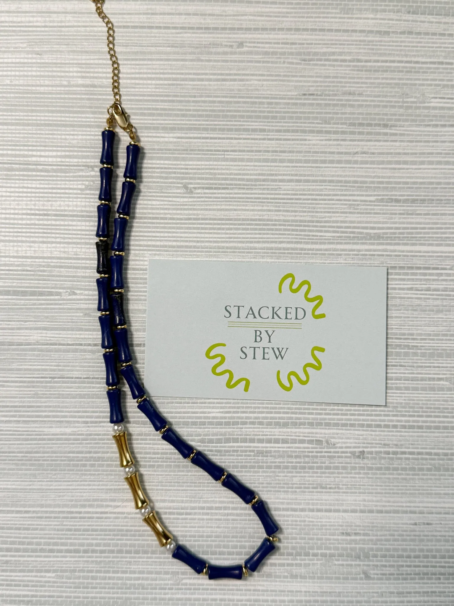 Bella Bamboo Necklace Navy