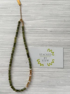 Bella Bamboo Necklace Olive Green