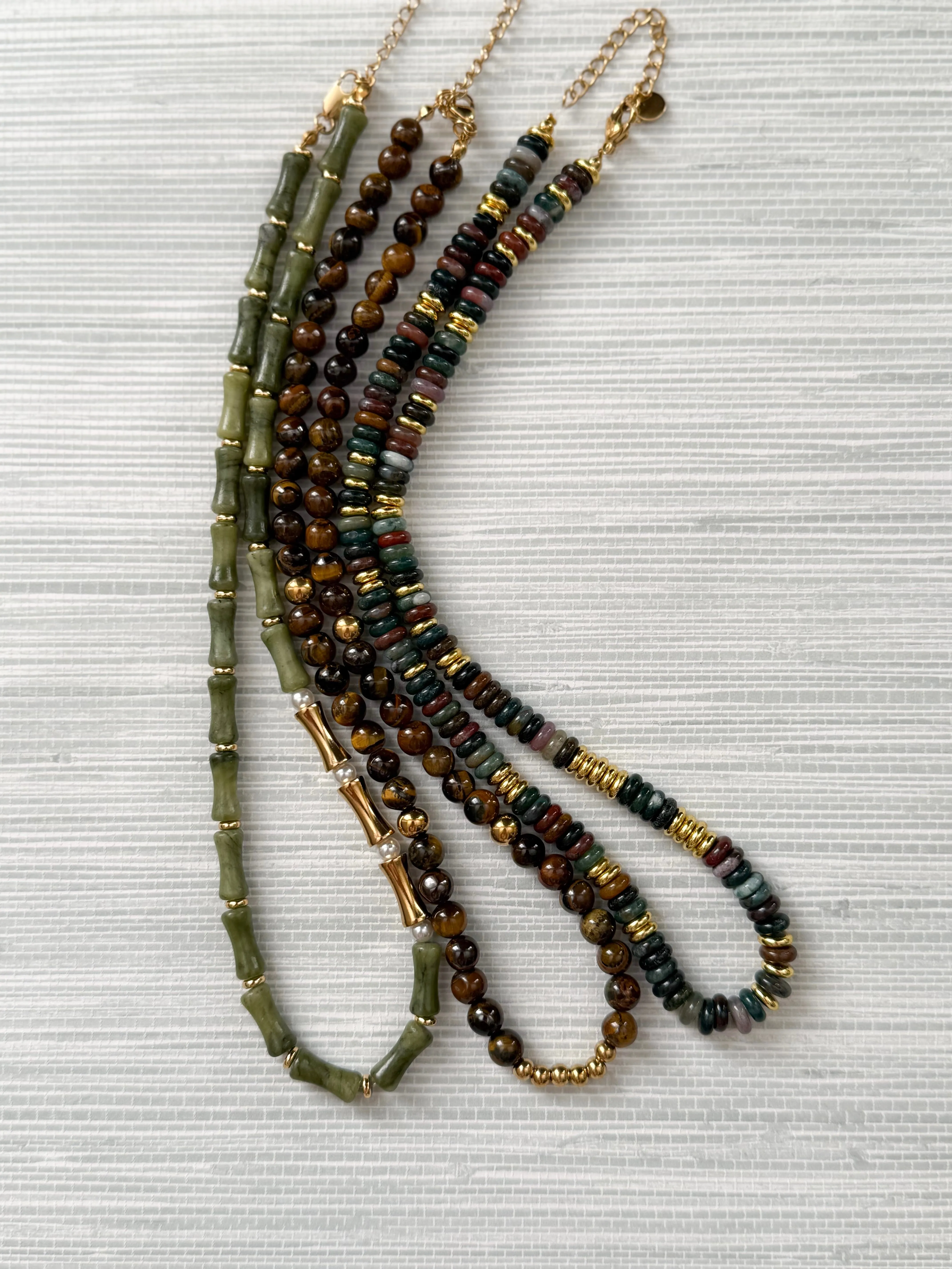 Bella Bamboo Necklace Olive Green