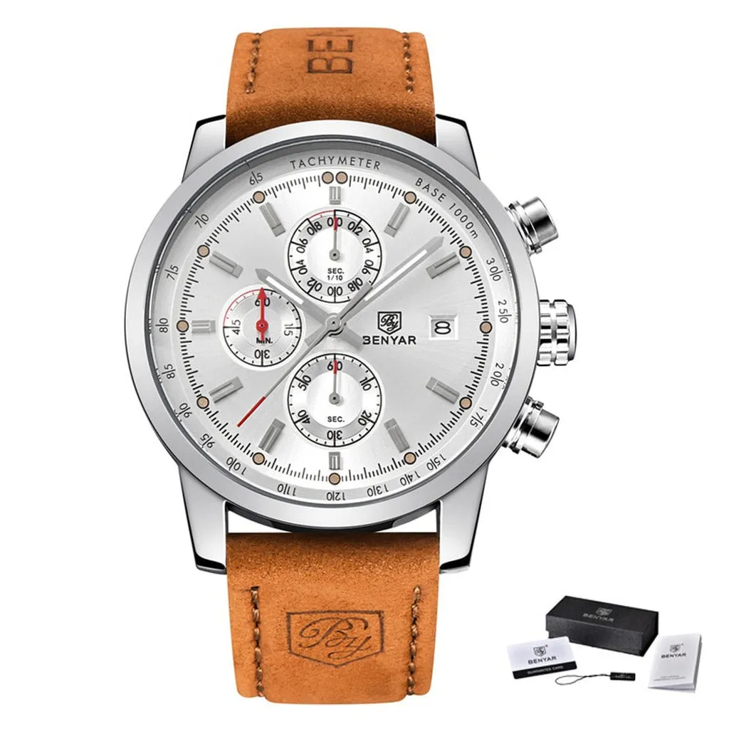 BENYAR Fashion Chronograph Sport Mens Watches Top Brand Luxury Quartz Watch Reloj Hombre Saat Clock Male Hour Relogio Masculino