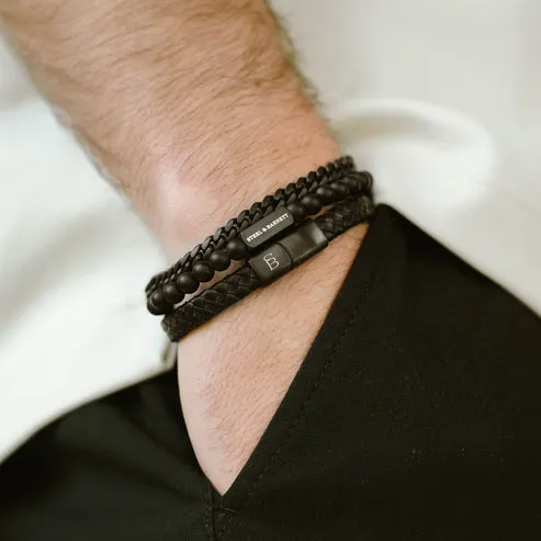 Black Edition Leather Bracelet Riley