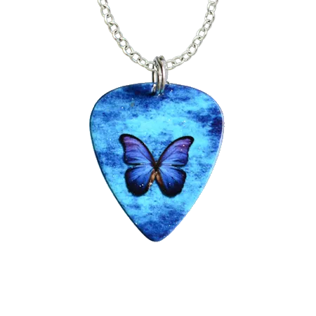 Blue Butterfly Pick Necklace, Item# 4123X