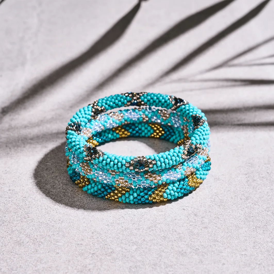 Blue Orchid | Himalayan Glass Bead Bracelet
