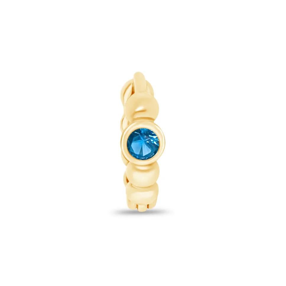Blue Topaz Beaded Hoop