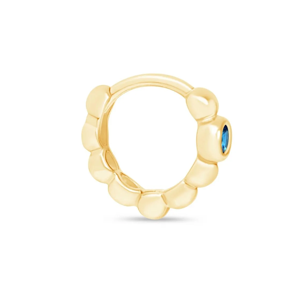 Blue Topaz Beaded Hoop