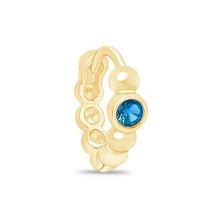 Blue Topaz Beaded Hoop