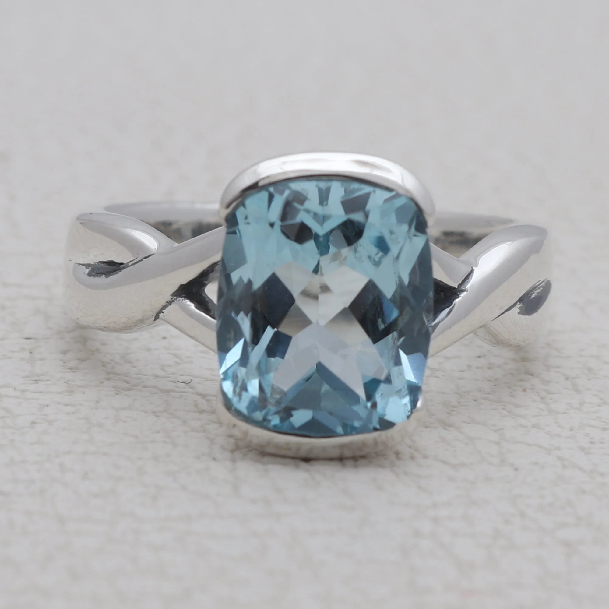Blue Topaz Silver Rings