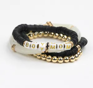 BOY MOM Tubular Bracelet Set - Black