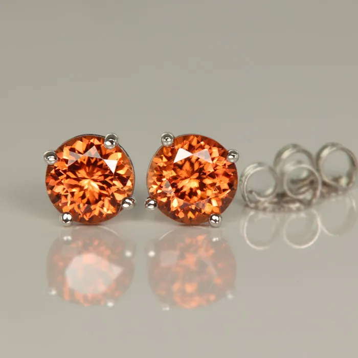 Bright and Brilliant Imperial Zircon Earring Studs 2.56cts