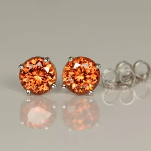 Bright and Brilliant Imperial Zircon Earring Studs 2.56cts
