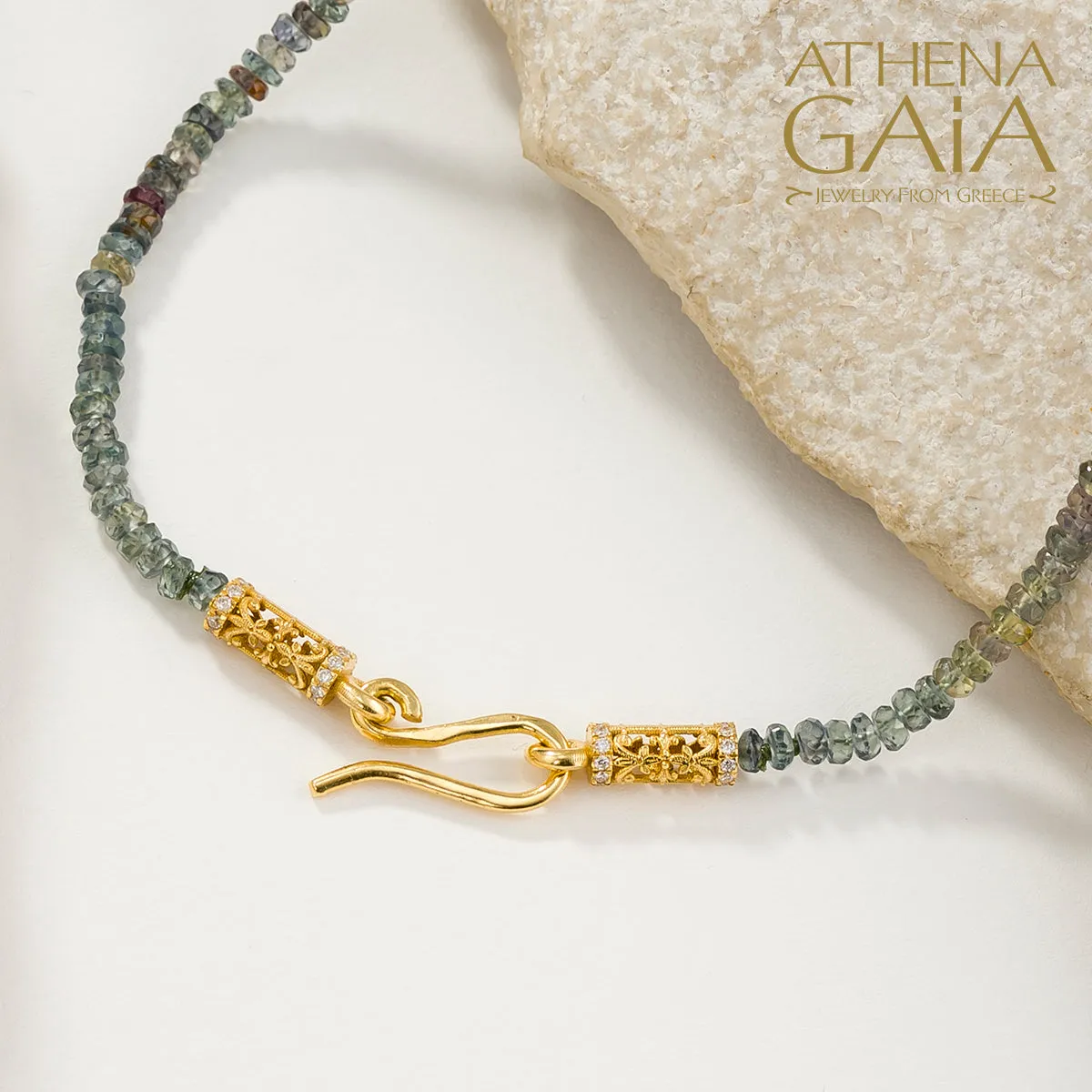 Byzantine Embroidery Narrow River Necklace