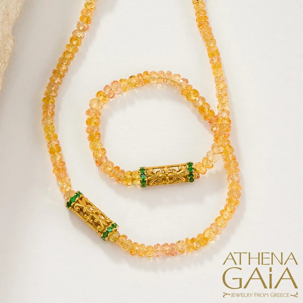 Byzantine Embroidery Narrow River Necklace
