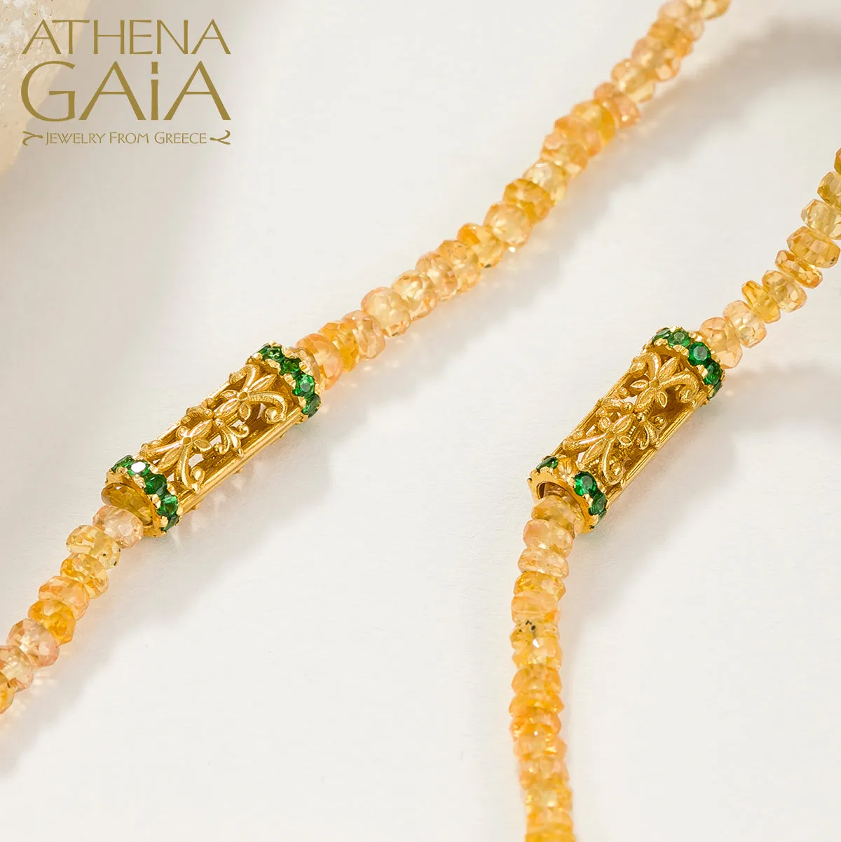 Byzantine Embroidery Narrow River Necklace