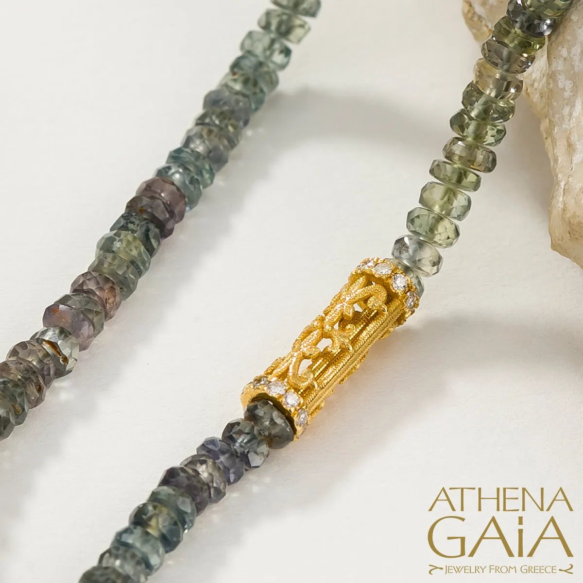Byzantine Embroidery Narrow River Necklace