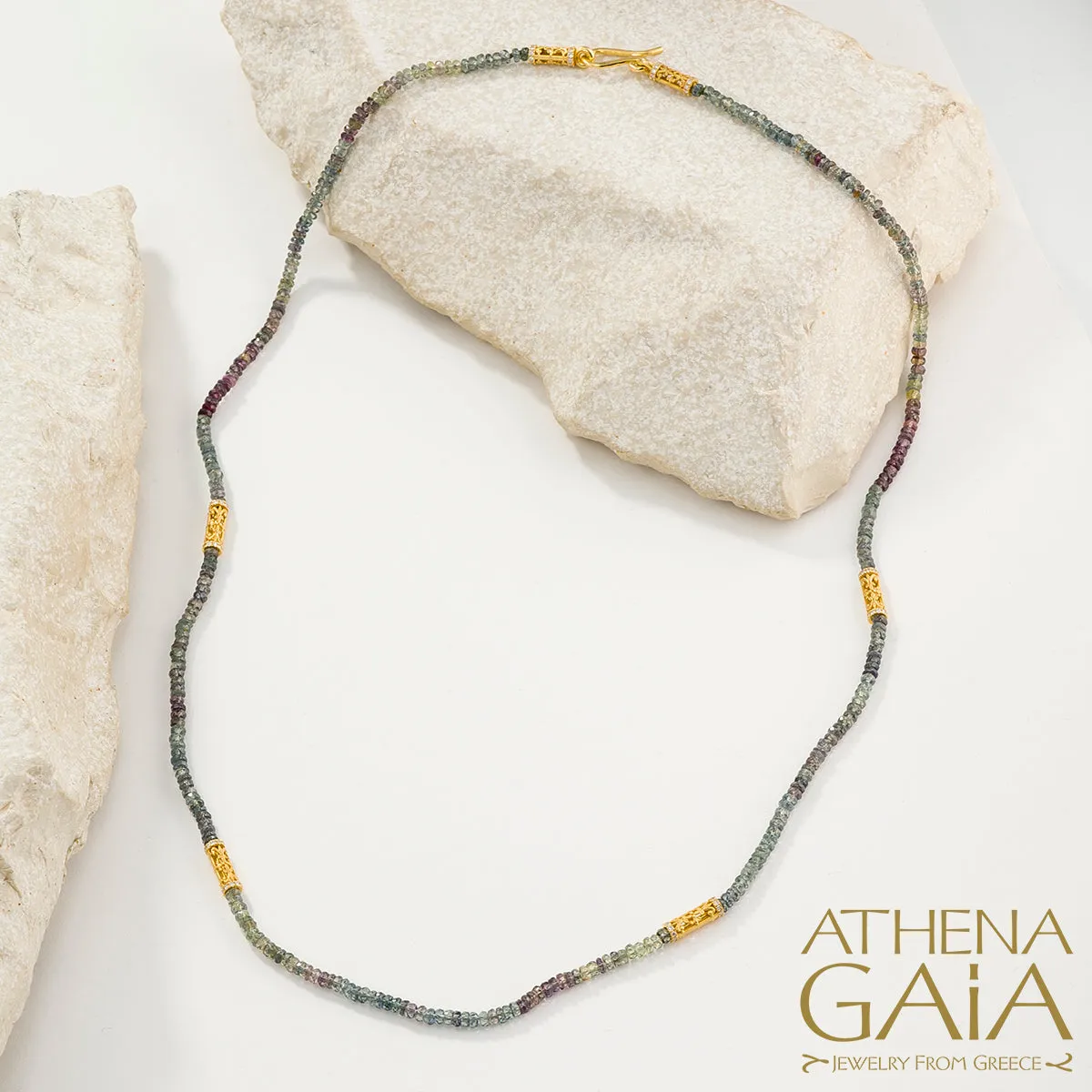 Byzantine Embroidery Narrow River Necklace