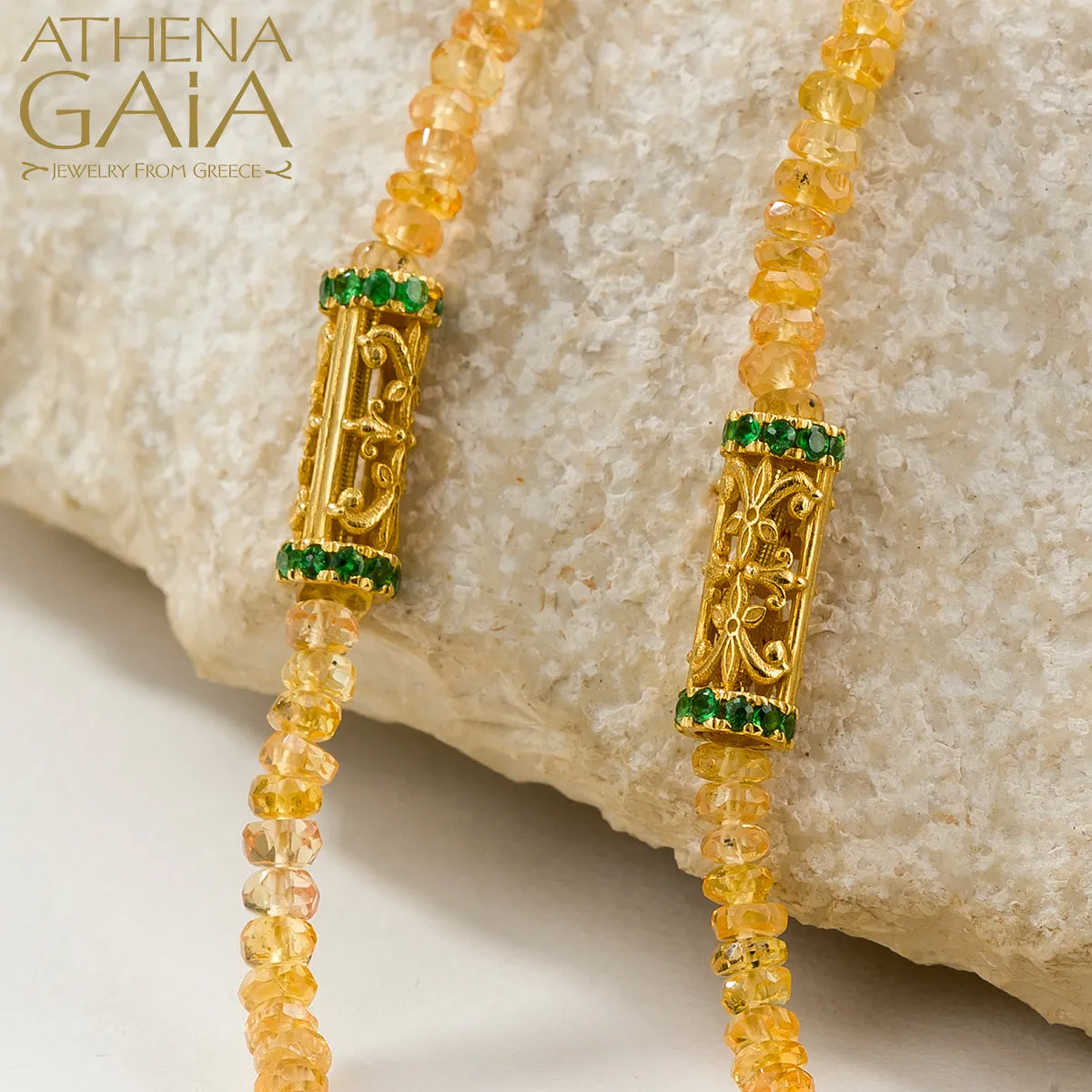 Byzantine Embroidery Narrow River Necklace