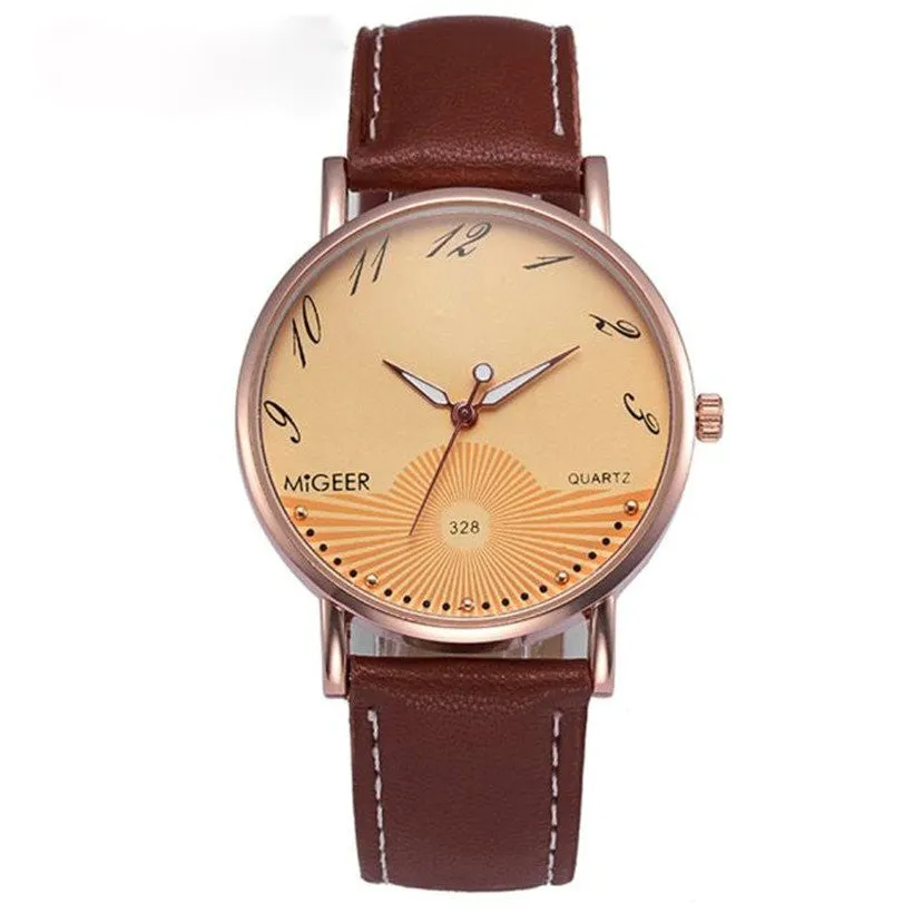 Casual Quartz Men Watches Business Leather Wristwatches Luxury Simple Mens Watches