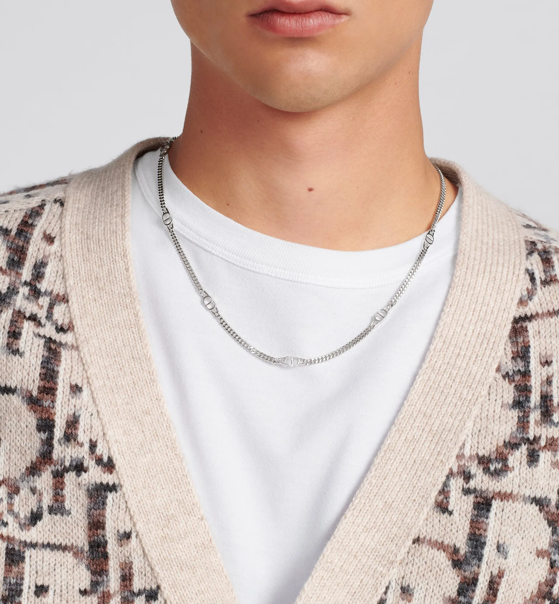 CD Icon Thin Chain Link Necklace • Silver