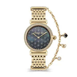 Cerruti Corniglia Women's Analog Black Dial Gold Plated Watch