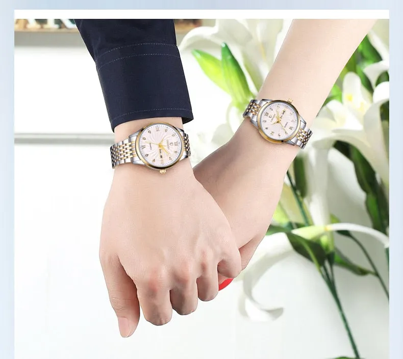 CHENXI New Couple Watches Luxury Brand Women or Men Watches Quartz Date week Clock Wristwatches Female Waterproof Montre Femme