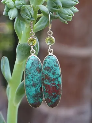 Chrysocolla Earring Set 1 with Peridot