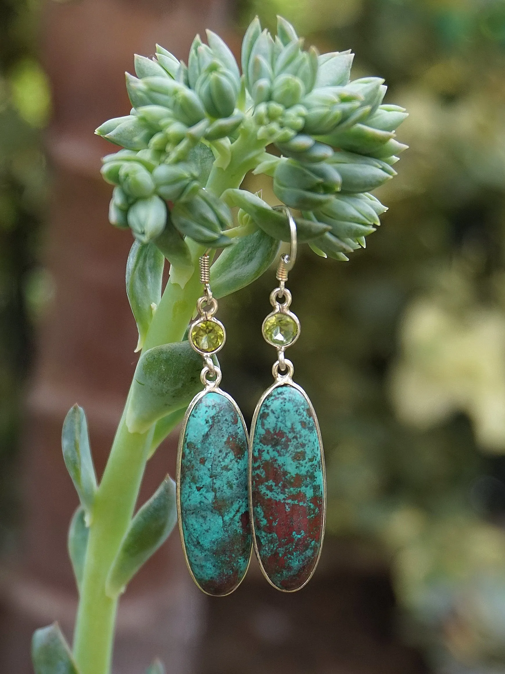 Chrysocolla Earring Set 1 with Peridot