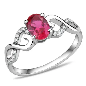 CJ119 Wholesale Women's Stainless Steel Ruby Red AAA Grade CZ Minimal Ring