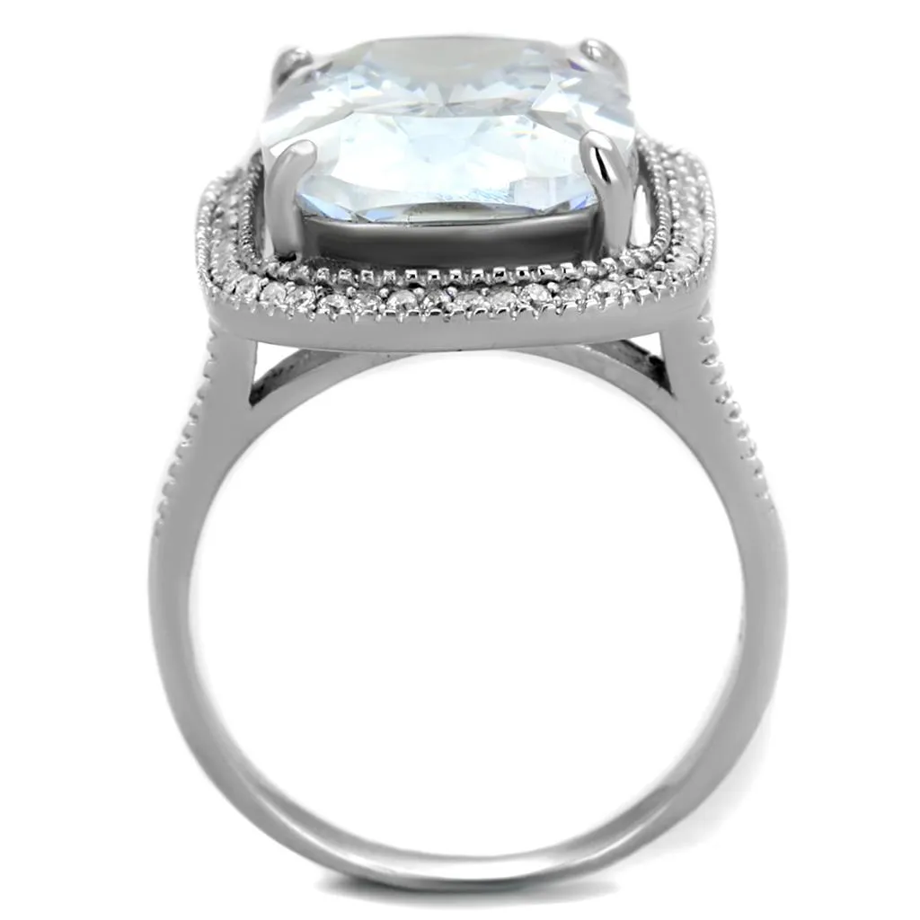 CJ391 Wholesale Women's Rhodium 925 Sterling Silver Ring with AAA Grade CZ in Clear Engagement Ring