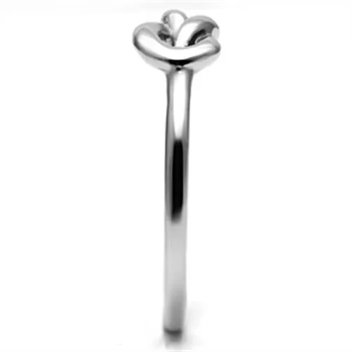 CJ630 Wholesale Women's Stainless Steel High polished Minimal Love Knot Ring