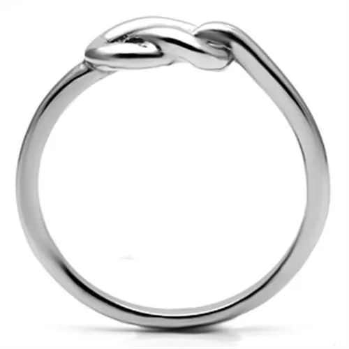 CJ630 Wholesale Women's Stainless Steel High polished Minimal Love Knot Ring