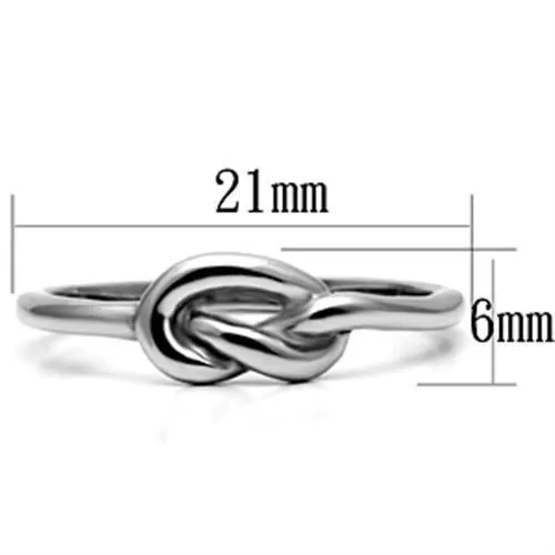 CJ630 Wholesale Women's Stainless Steel High polished Minimal Love Knot Ring