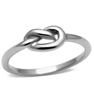 CJ630 Wholesale Women's Stainless Steel High polished Minimal Love Knot Ring