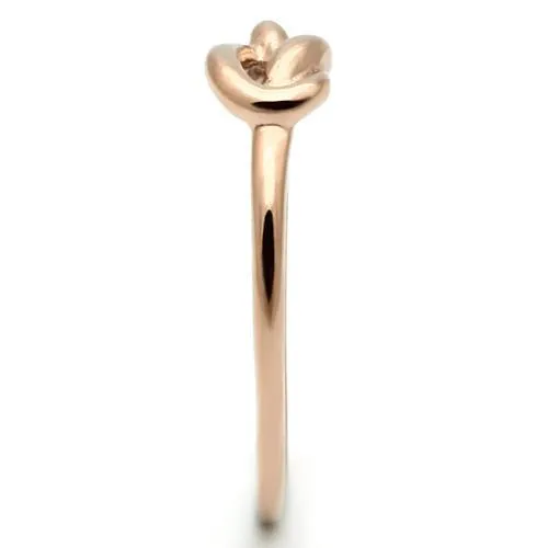 CJ630R Wholesale Women's Stainless Steel IP Rose Gold Minimal Love Knot Ring