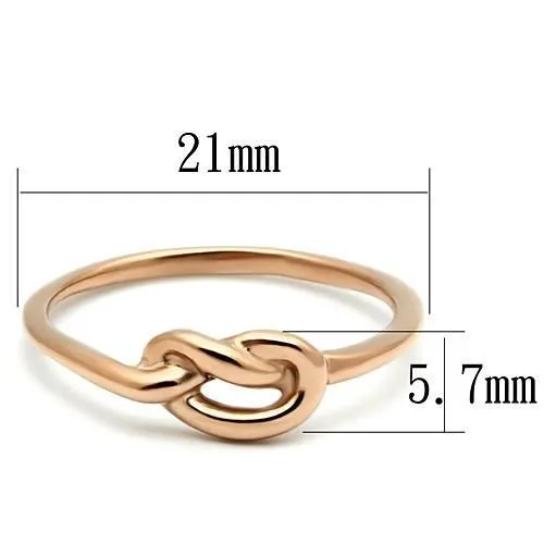 CJ630R Wholesale Women's Stainless Steel IP Rose Gold Minimal Love Knot Ring