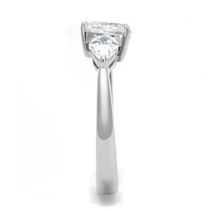 CJE3138 Wholesale Women's Stainless Steel Clear AAA Grade CZ Heart Ring